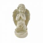 MARFINITE -ANJO C/CASTIÇAL COR CINZA 17X13X19CM