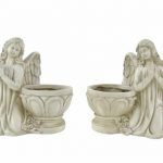 MARFINITE -ANJO A REZAR C/VASO COR BRANCO CINZA