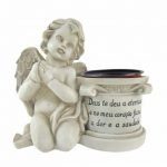 MARFINITE -ANJO C/VASO C/DIZERES COR BRANCO