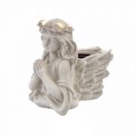 ANJO C/LUZ COR BRANCO CINZA 17X24X21CM