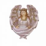 ANJO C/LUZ COR ROSA/OURO 18X15X19CM