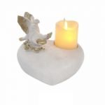 POMBAS C/LUZ COR BRANCO/OURO 15X14X14CM