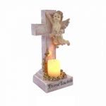 ANJO C/DIZERES COR ROSA/OURO 21X8X14CM