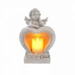 ANJO C/LUZ COR BRANCO CINZA 16X10X23CM