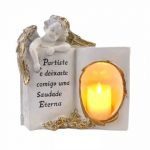 ANJO C/DIZERES COR BRANCO/OURO 17X11X25CM