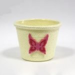 VASO RED. PEQ. CREME C/ACESSORIO ROSA