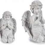FIGURA DE ANJO REZAR RESINA 33CM ALT.