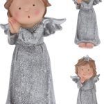 ANJO MENINA 17CM COR:PRATA