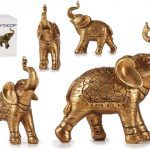ELEFANTE DOURADO 15,5X7X17,5CM RESINA