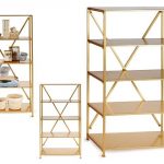 ESTANTE METAL 5 PRATELEIRAS DOURADA 86X36X156CM