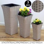 FLOREIRA CONJ.3PCS PLASTICO COR:BRANCO