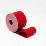 FITA VELUDO CORAÇAO 7CMX10MTS COR:VERMELHO