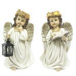 ANJO C/LANTERNA E VIDRO+LUZ 42CM