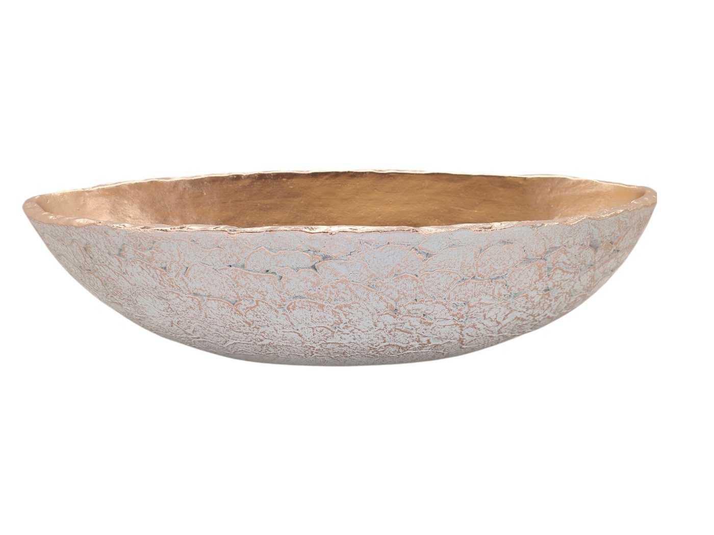 C17b4 3 CERAMICA- BARCA RUSTICA GRD. COR:BRANCO/OURO - Image 1