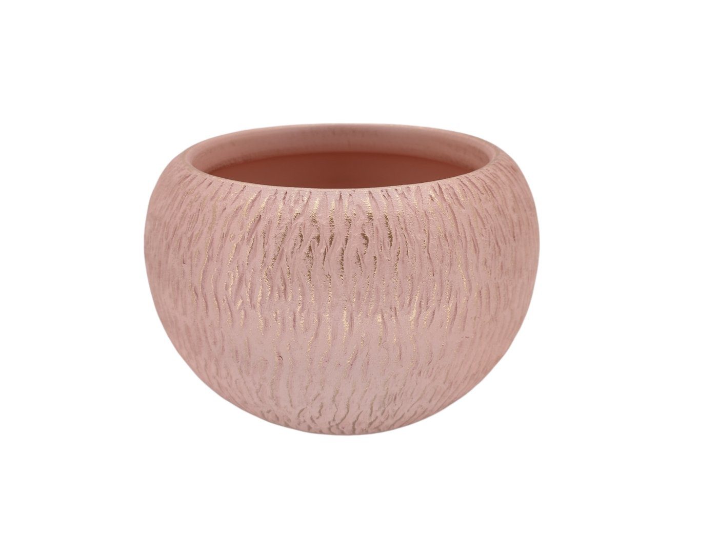Vas orb rosa ouro CERAMICA-VASO BOLA ORQUIDEAS ALT.13X18DIA. CM COR:ROSA/OURO - Image 1
