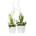 VASO PLASTICO "CRISTAL" 20CM COR: BRANCO