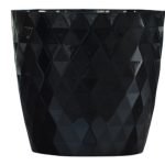 VASO PLASTICO "CRISTAL" DIA.25X23.5ALT. CM COR:PRETO