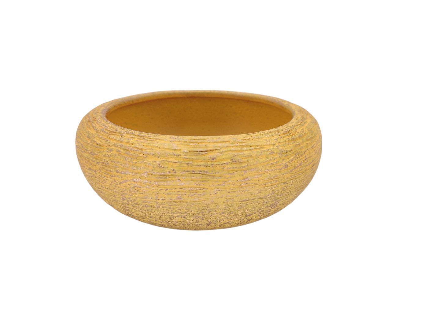 fbg 4 CERAMICA- FLOREIRA BAIXA GRANDE D.20X7.5ALT. COR:AMARELO/OURO - Image 1