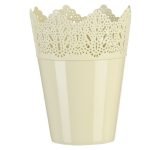 VASO PLASTICO "KORONKA" DIA.12X11.5ALT. CM COR:CREME