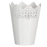 VASO PLASTICO "KORONKA" DIA.12X15ALT. CM COR:BRANCO