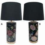 CANDEEIRO DE MESA CERAMICA 28X28X50 FLORES 2 MOD.