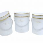 CONJ.3 CAIXAS RED. COR: BRANCO/OURO 18X20CM