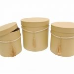 CONJ. 3 CAIXAS CARTAO RED. COR NATURAL 22X22CM