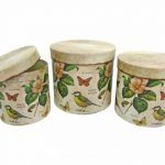 CONJ. 3 CAIXAS CASTANHO 21X19CM