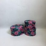 CONJ.3 CX. OVAL COR PURPURA 27X21X15CM