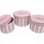 3 CAIXAS CARTAO COR ROSA/BRANCO 25X15CM