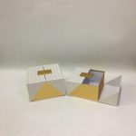 CONJ.2 QUAD. BRANCO/OURO 21X21X12CM