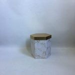 CAIXA C/GAVETA BRANCO/OURO 25X22X25CM