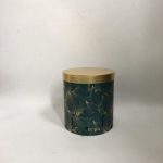 CAIXA C/GAVETA VERDE/OURO 22X24CM