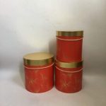 CONJ.3 CX. RED.  VERMELHO/OURO 24X26CM