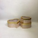CONJ.3 CX. CORAÇAO ROSA/OURO 31X26X13CM