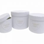 CONJ. 3 CAIXAS CARTAO RED. COR BRANCO "FLOWERS" 23X20CM