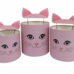 CONJ. 3 CAIXAS CARTAO COR ROSA 19X19CM