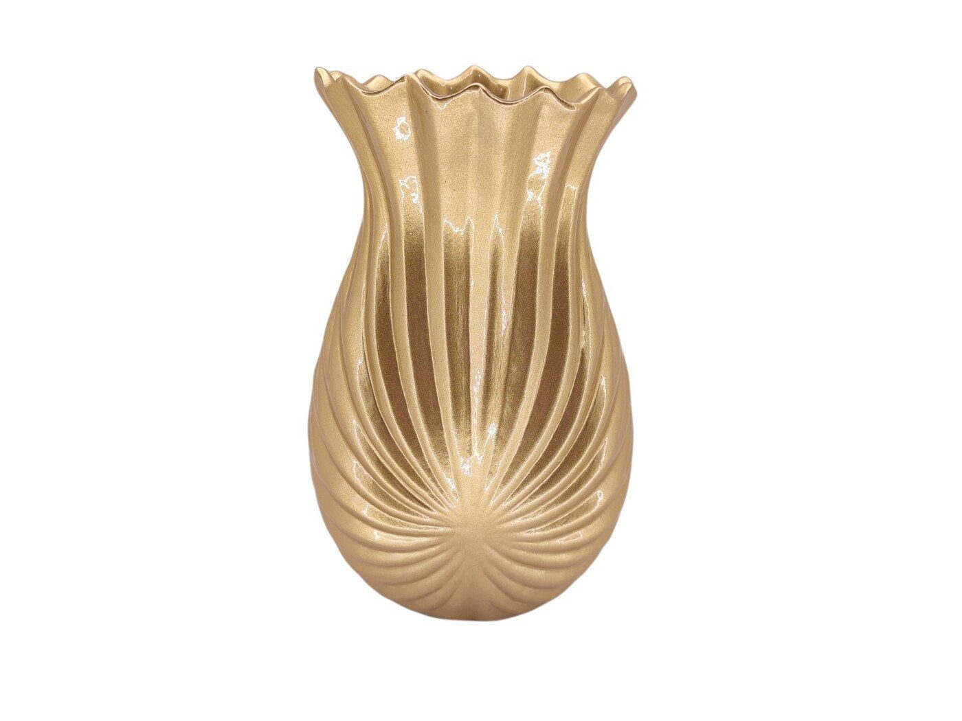 12.ouro CERAMICA- JARRA SOL ALT. 28.5X16L. CM COR:OURO - Image 1