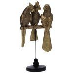 FIGURA PAPAGAIO 17X10X35CM COR:OURO