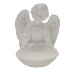 CERAMICA- ANJO C/CONCHA ALT.28X23CM L. COR:BRANCO