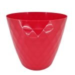VASO PLASTICO "CRISTAL" DIA.30X28ALT. CM COR:VERMELHO