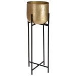 POTE METAL OURO C/SUPORTE PRETO