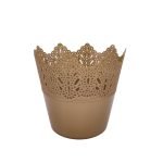 VASO PLASTICO "KORONKA" DIA.12X15ALT. CM COR:OURO