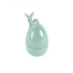 CAIXA OVO C/COELHO AZUL 7X7X13CM