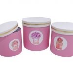 CONJ.3 CX. RED. COR ROSA 19X19CM