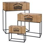 CONJ.3 CAIXA MADEIRA C/SUPORTE