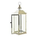 LANTERNA CONJ.2 METAL+VIDRO 18X18X52