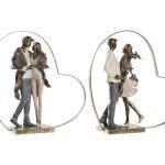 FIGURA RESINA 26X8,5X27 CASAL CORACAO