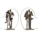 FIGURA RESINA 28X8,5X27 CASAL CORACAO
