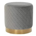 PUFF POLIESTER+MDF 41X41X41 CINZA